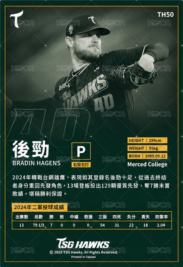 台鋼雄鷹元年球員卡 - 後勁