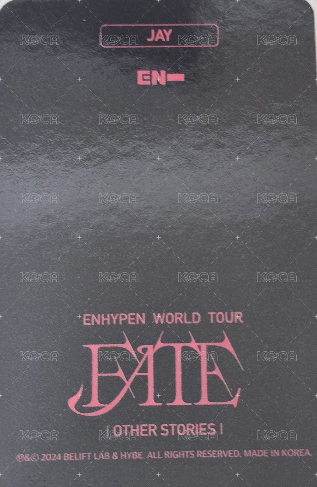 FATE世巡 演唱會 DVD / CD 卡  背面