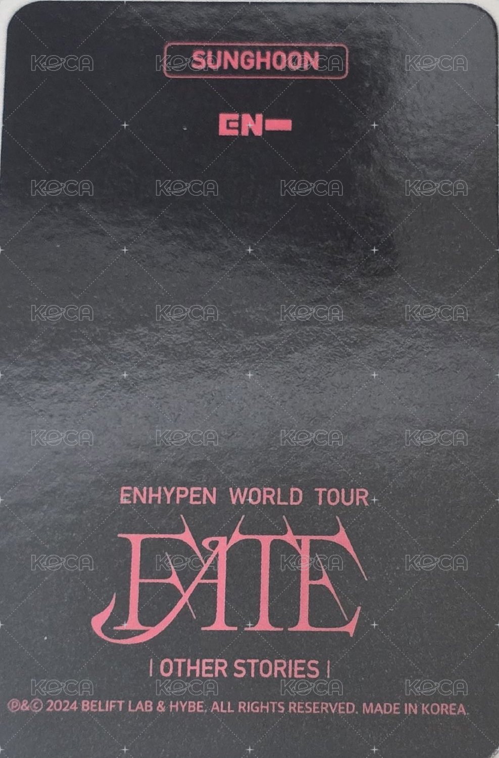 FATE世巡 演唱會 DVD / CD 卡  背面