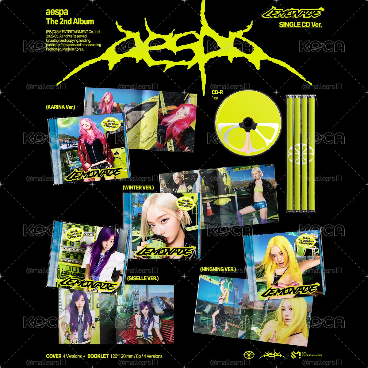 aespa LEMONADE Single CD ver.未拆專