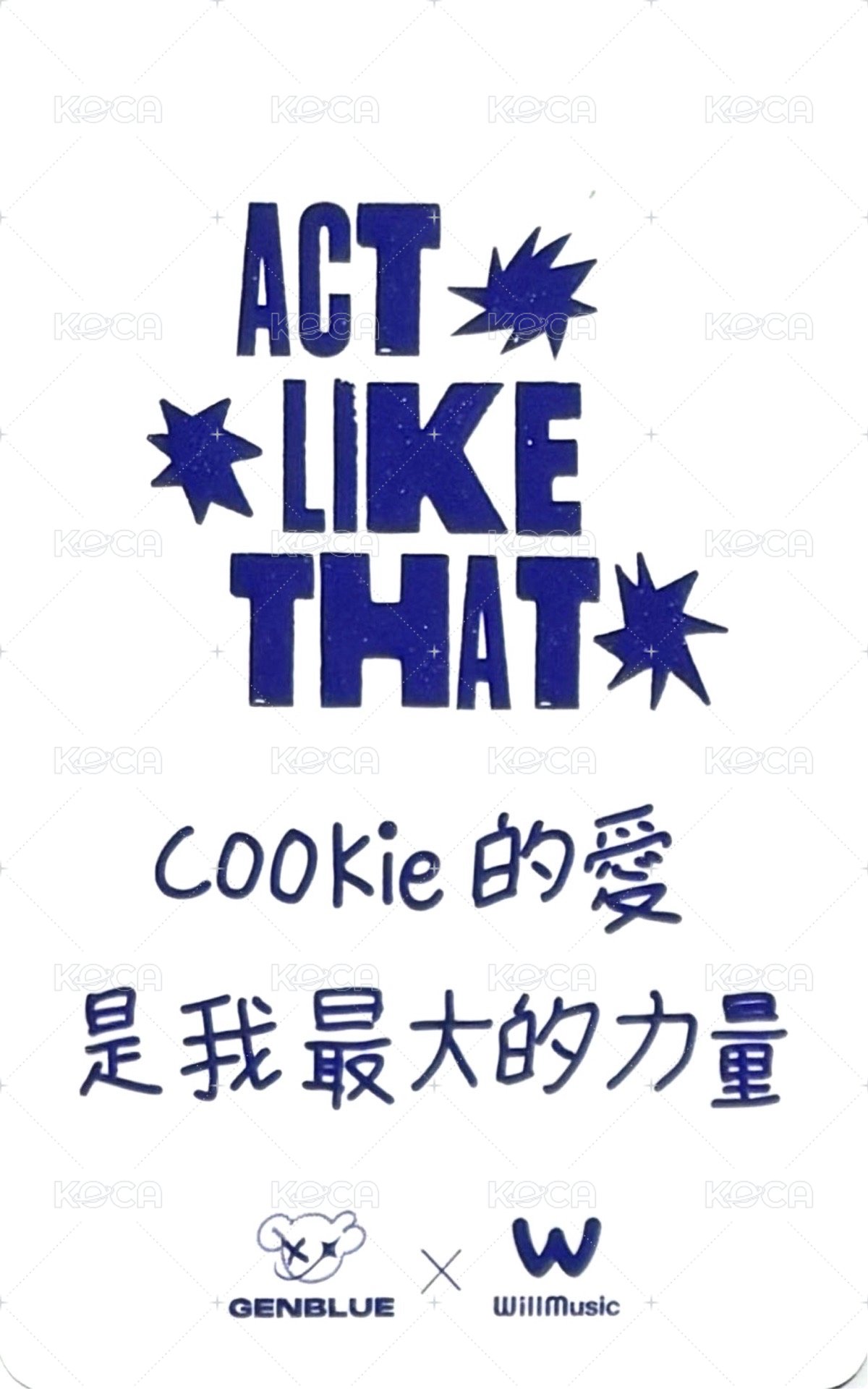 ACT LIKE THAT 微樂客 1.0 線下 台北 簽售卡 Heart ver. 背面