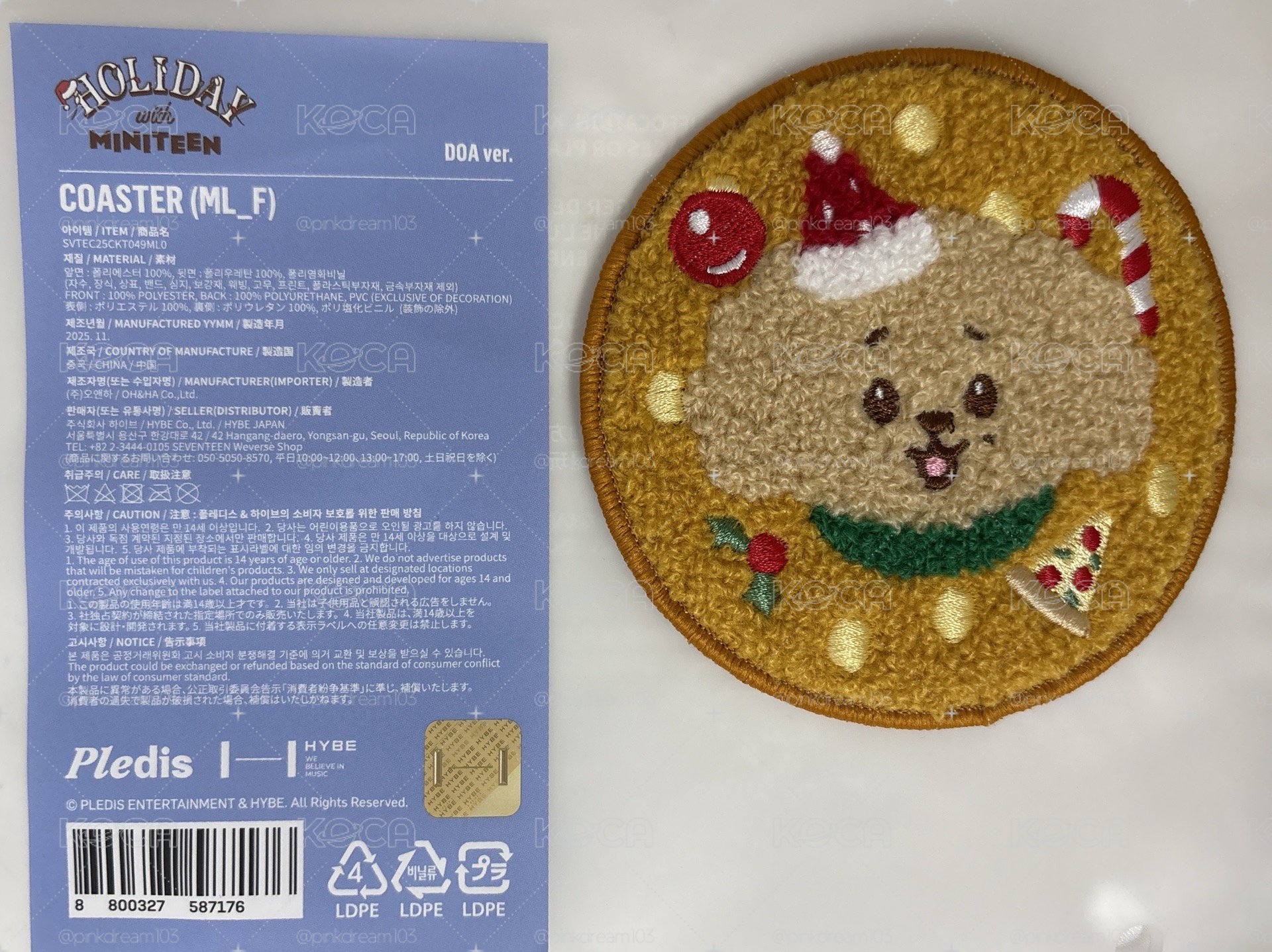 聖誕miniteen doa杯墊
