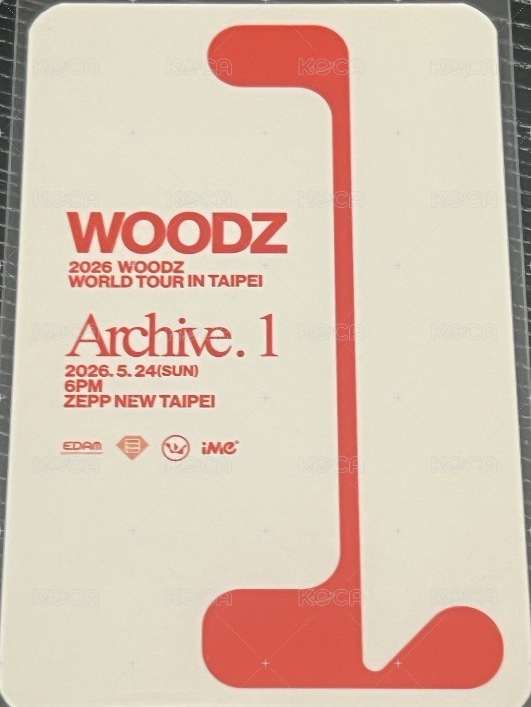 入場卡 / 場限卡 2026 WOODZ WORLD TOUR＇Archive. 1＇ 台北 入場卡 / 場限卡  背面