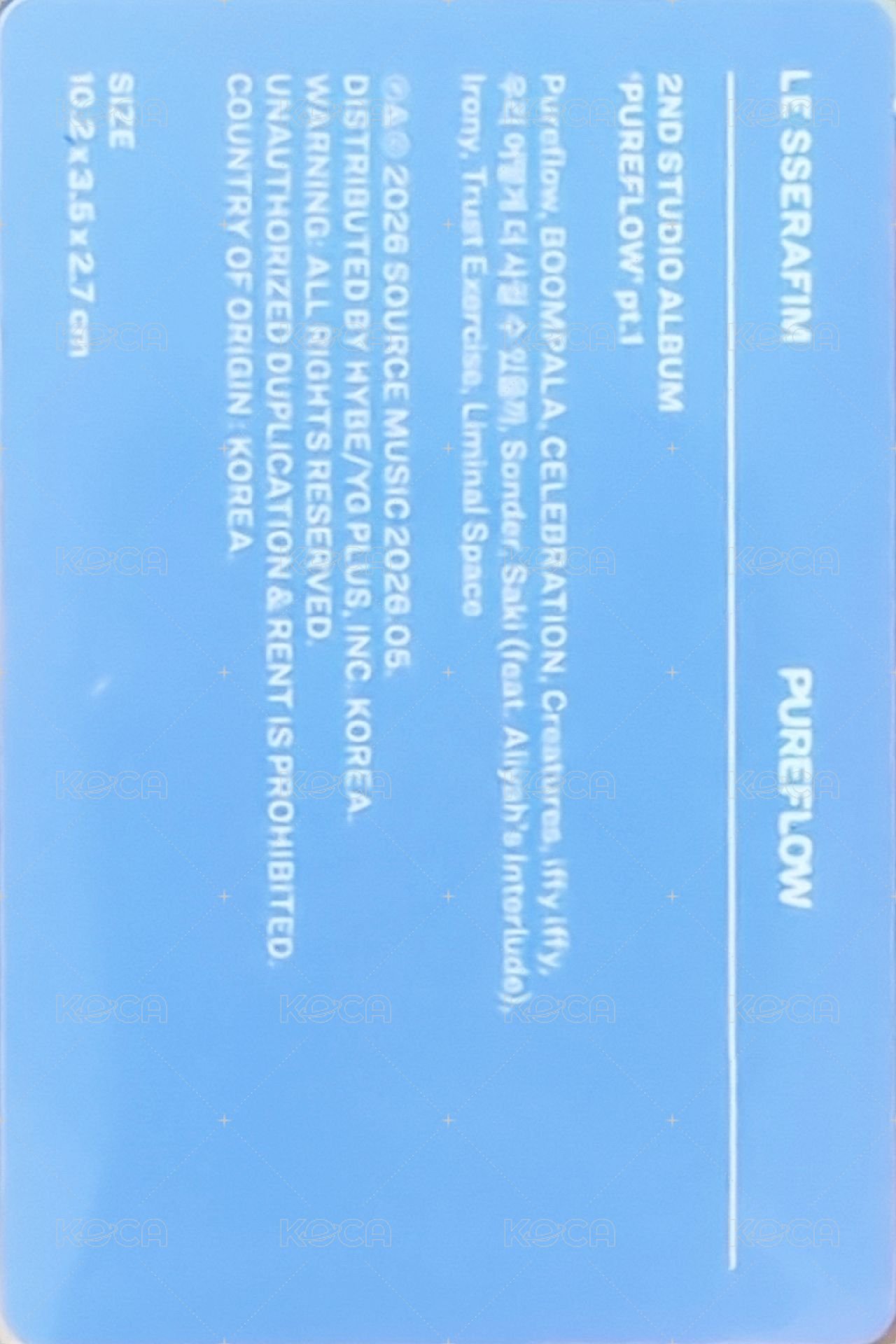 PUREFLOW 專輯卡 Mini Camera（Blue ver.） 背面