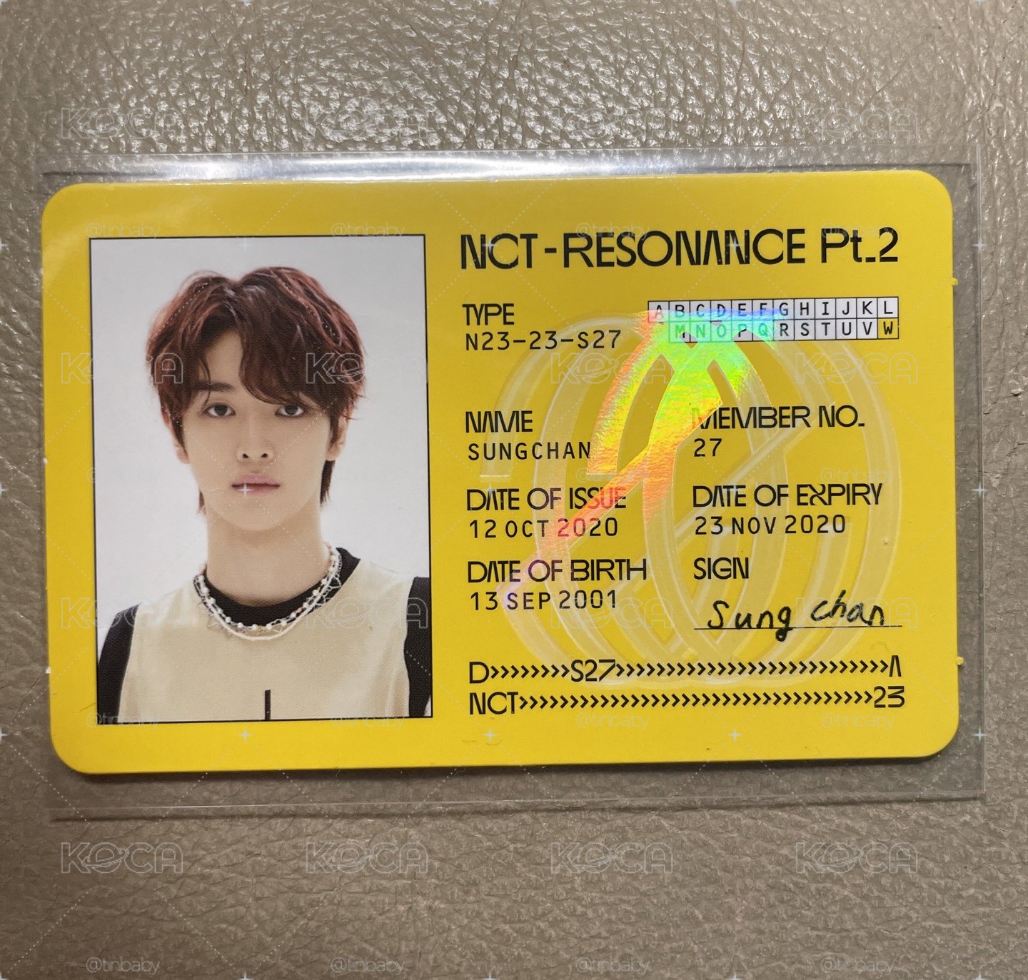 成燦 NCT證件卡