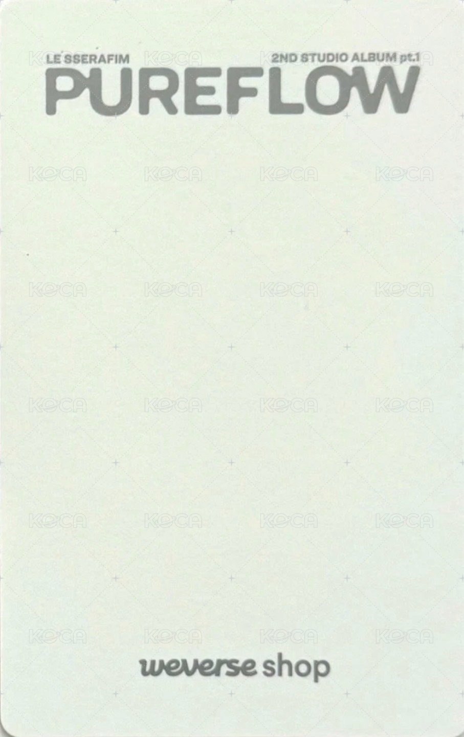PUREFLOW MUSINSA 特典卡 單封 ver. 背面