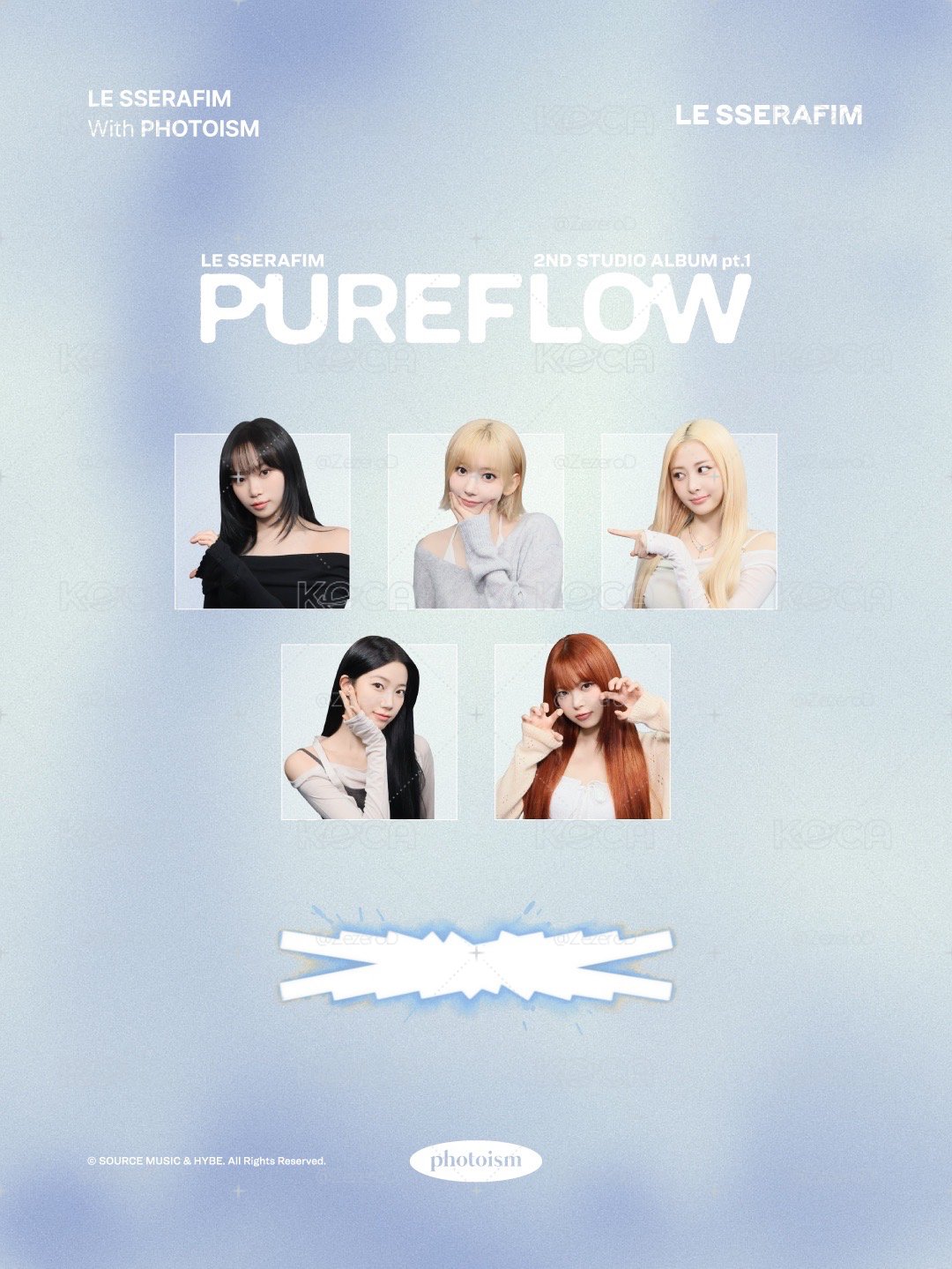 LE SSERAFIM PUREFLOW snapism 人生四格卡 貼紙 代印 1組兩張