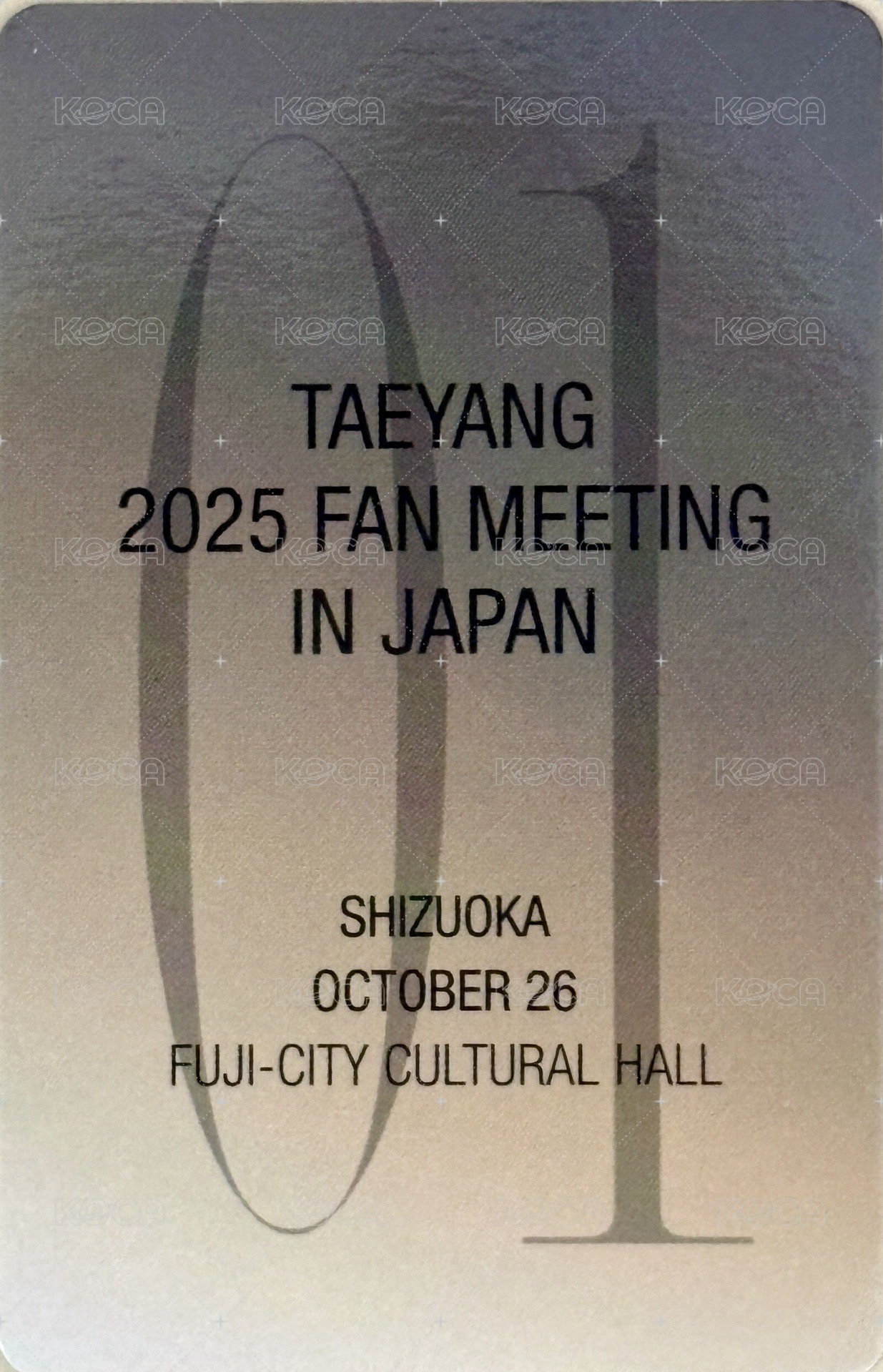 2025 Fan Meeting [01] 靜岡 入場卡 / 場限卡  背面