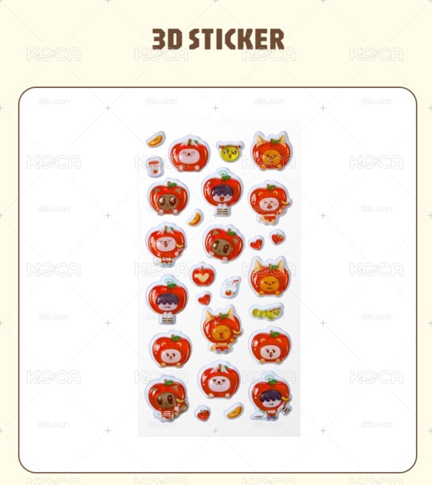 蘋果角巴兔 3D 貼紙