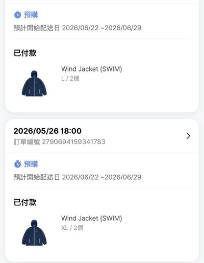 SWIM防風外套 二販