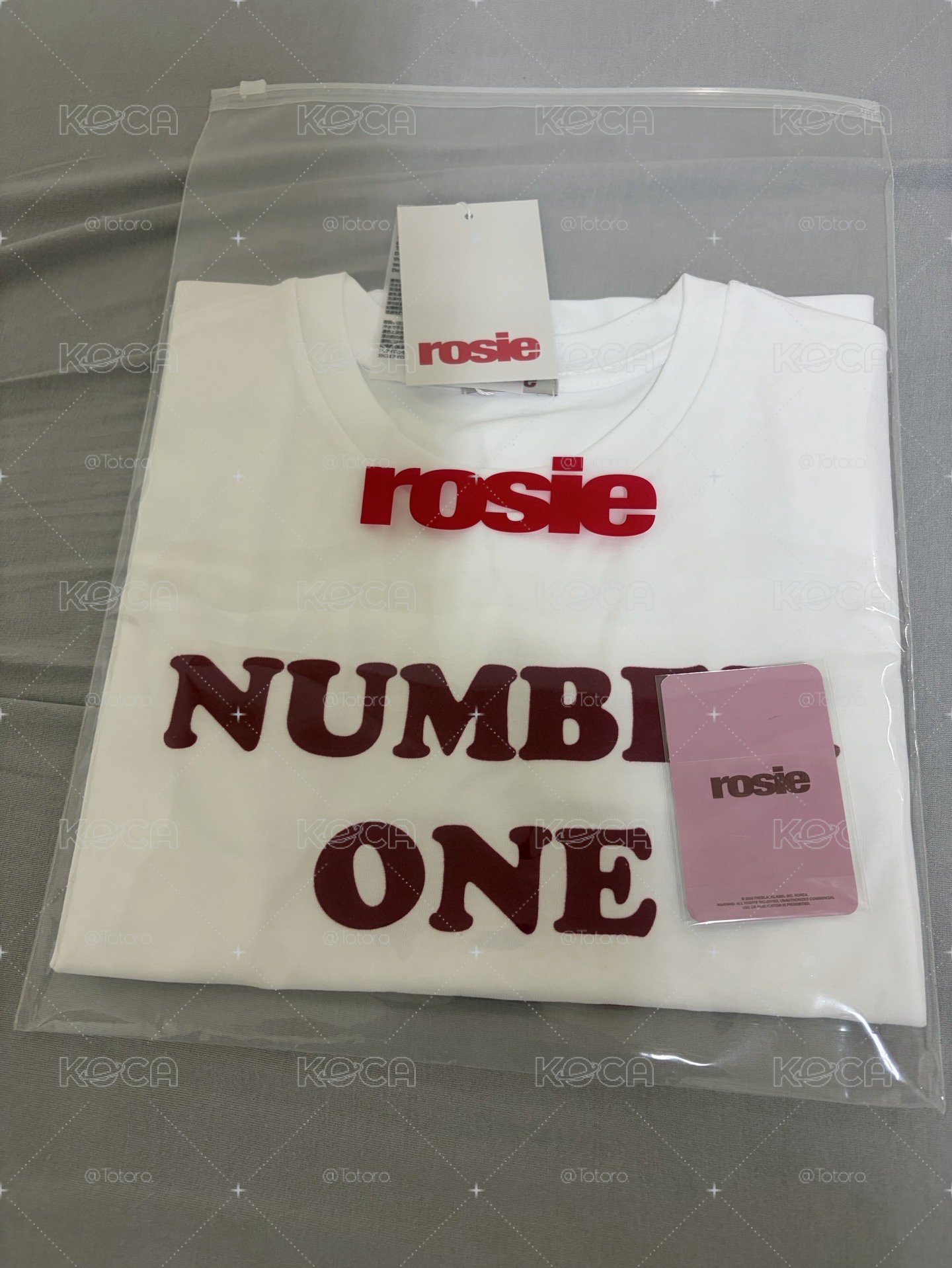 Rosé number one girl 白 T shirt