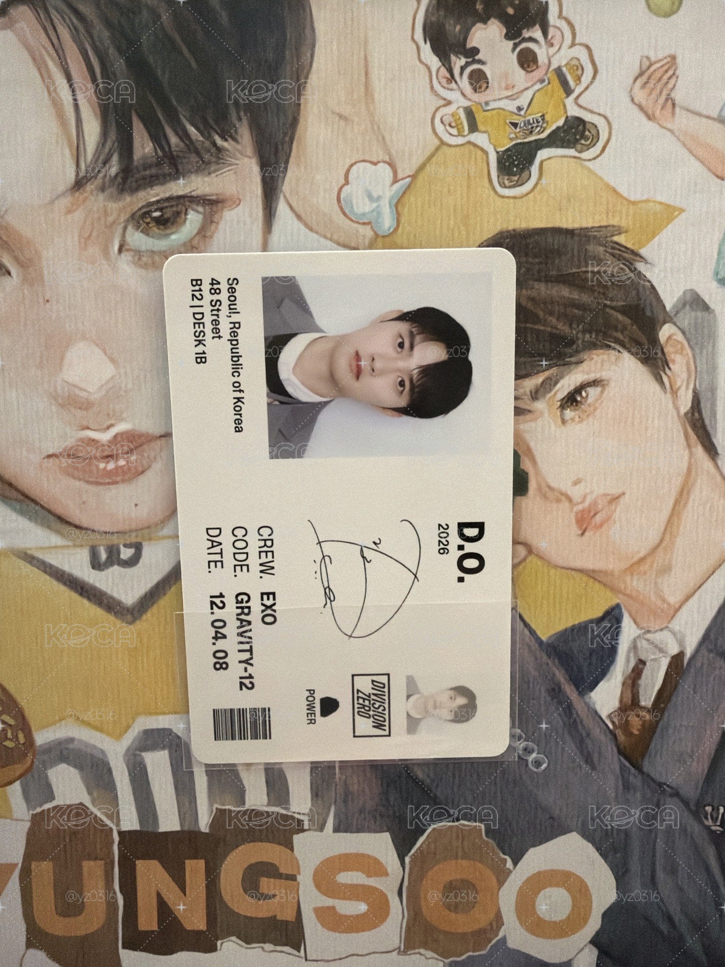 EXO 26年台曆 小嘟固配卡
