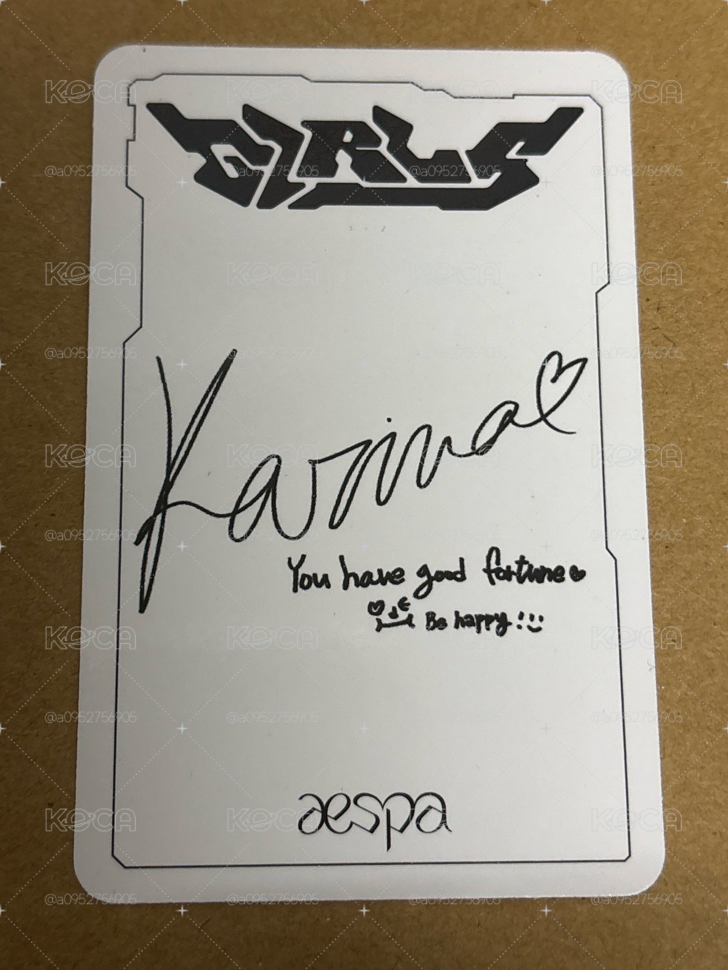 （瑕）aespa Karina 柚子 Girls 專輯卡 美網pb版柚 柚-124