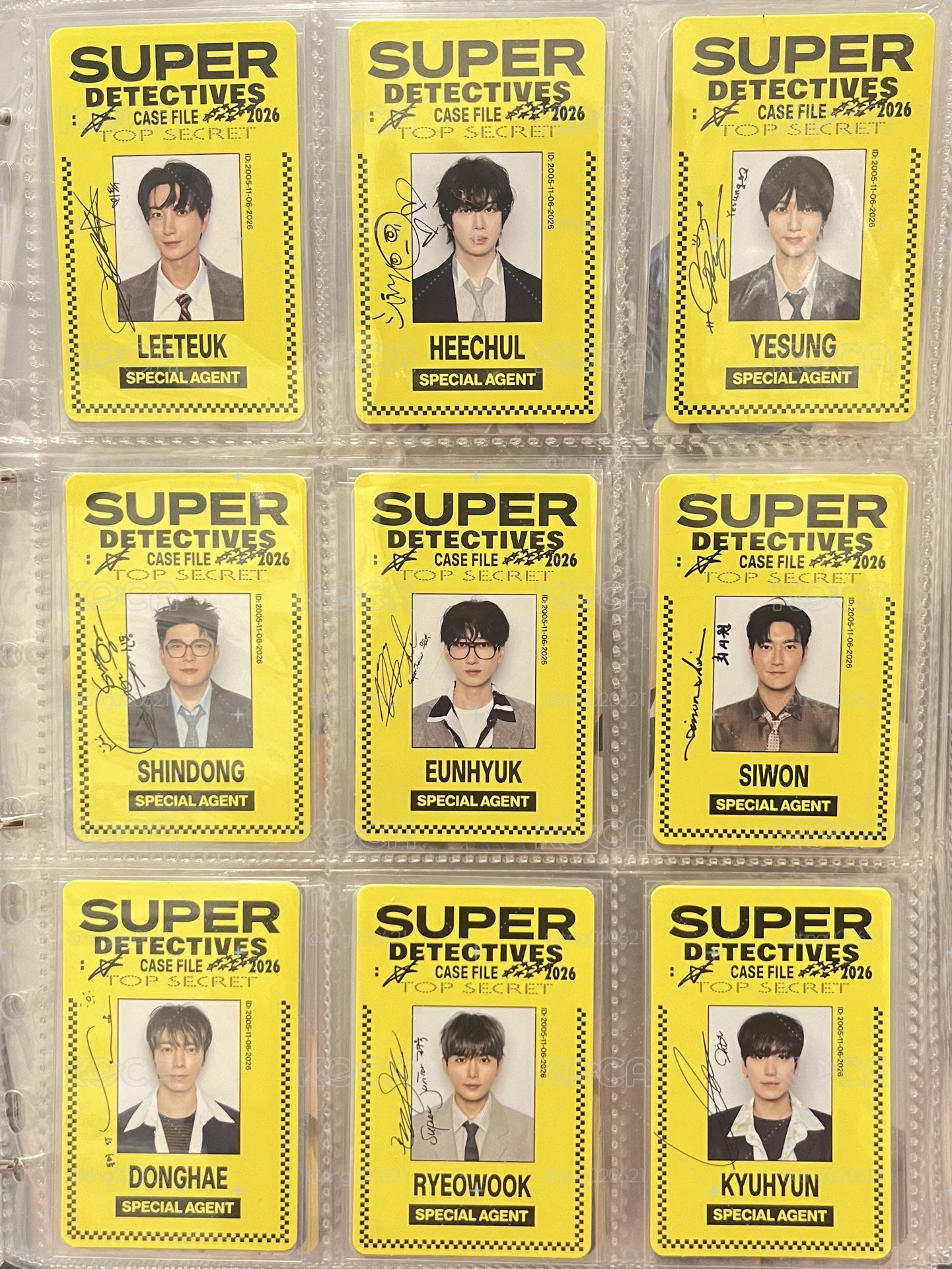SJ 2026年曆小卡 Super junior 