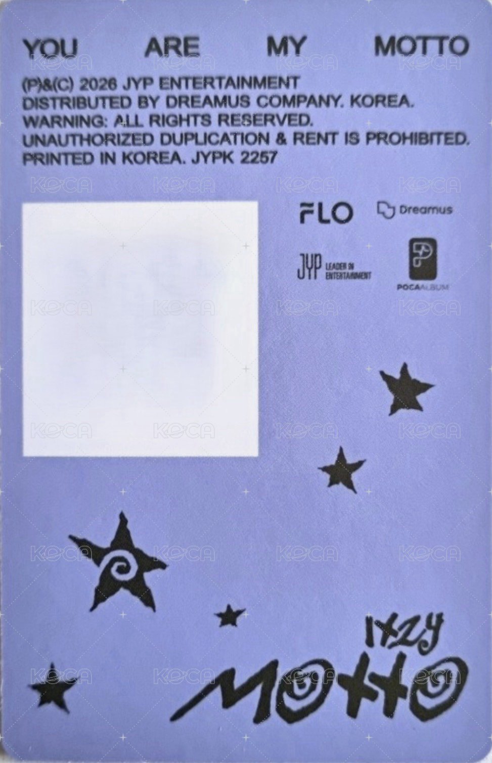 Motto poca A 專輯卡 QR卡 背面