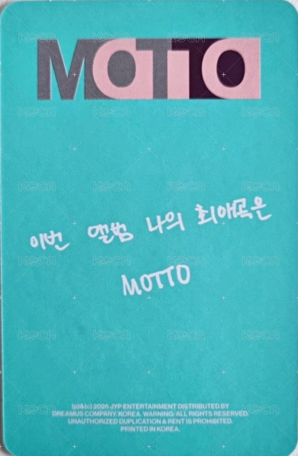 Motto 單封 專輯卡  背面