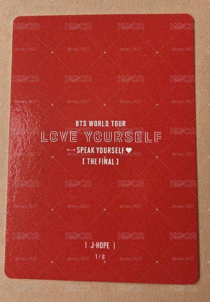 BTS｜Speak yourself Final小卡｜J-hope 鄭號錫