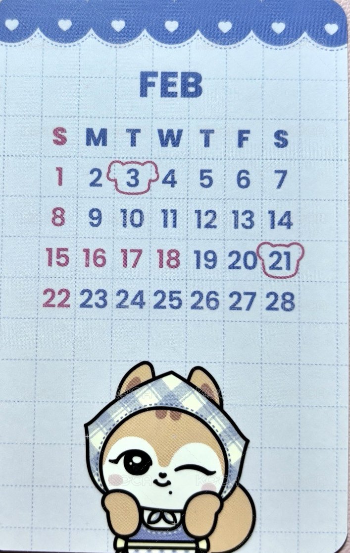 MINIVE '2026 SEASON'S GREETINGS'  專輯卡 月曆雙面卡 背面