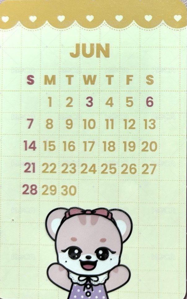 MINIVE '2026 SEASON'S GREETINGS'  專輯卡 月曆雙面卡 背面