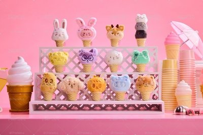 🐾預購 | 三販 ICE CREAM with MINITEEN 冰淇淋頭套娃娃 甜筒娃娃吊飾