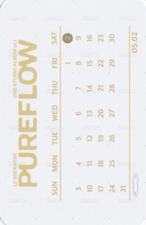 PUREFLOW yes24 特典卡 ver.單封 團卡 背面