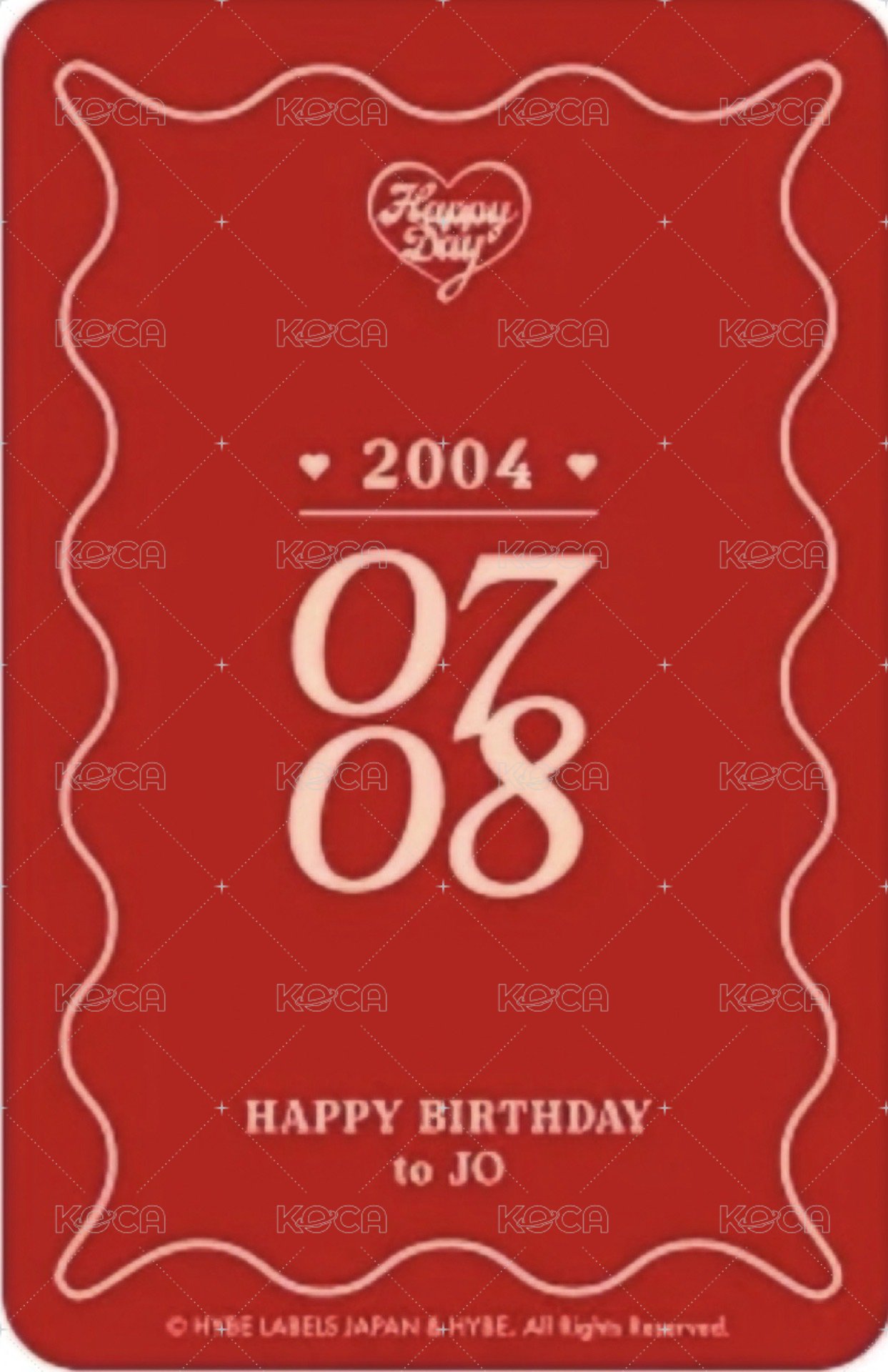 Happy Day 周邊卡 2024~2025 裝飾小卡 背面