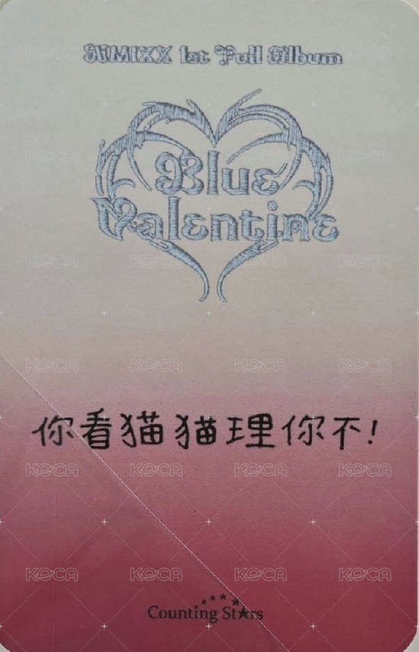 正規一 數星星 5.0 簽售卡 蘋果 ver. 背面