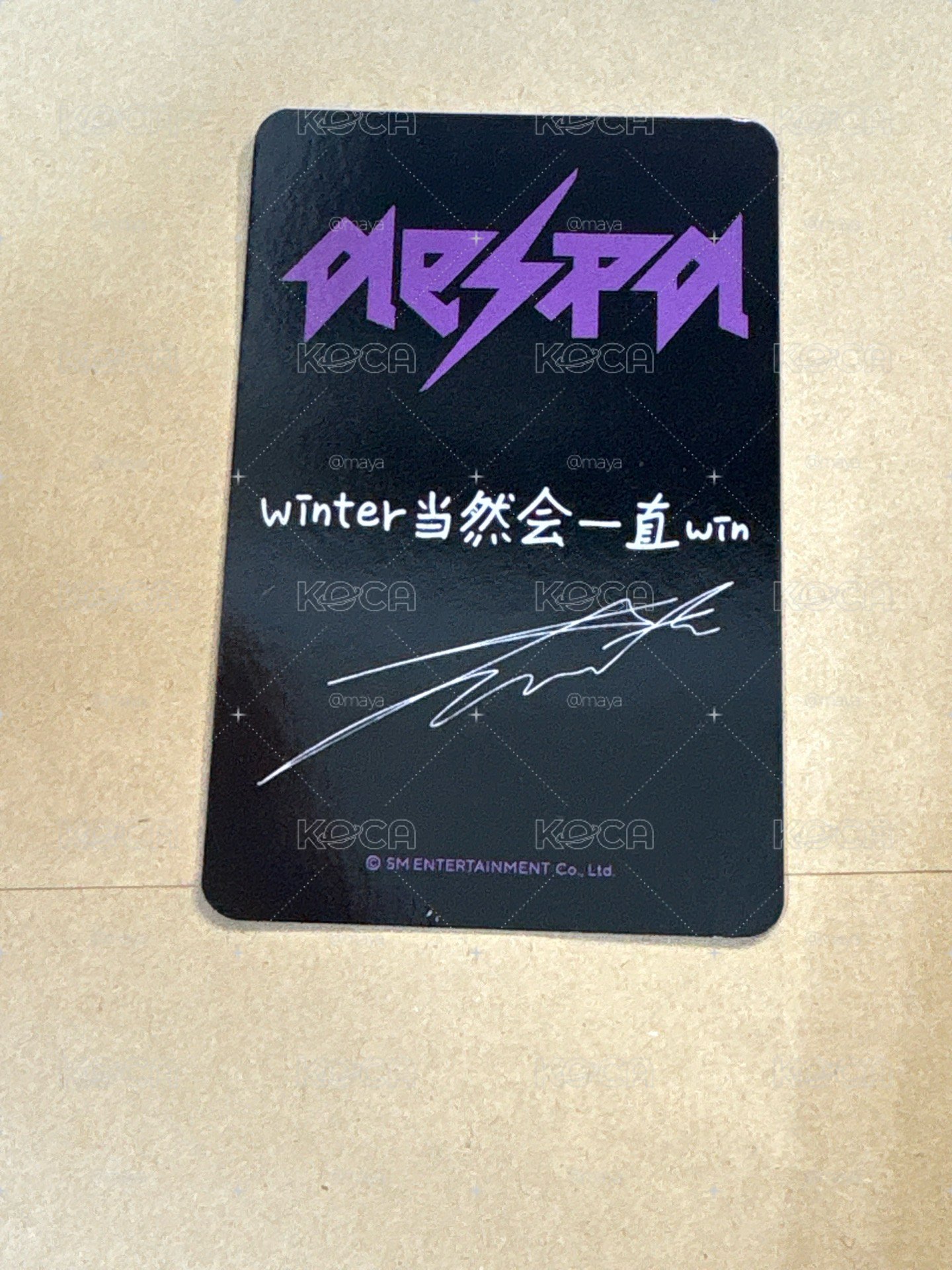 aespa 金旼炡 Winter Dirty Work K4預售特典小卡 