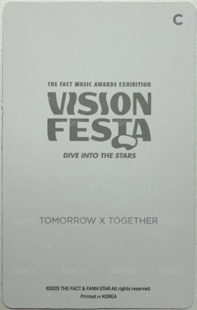 Hybe Vision Festa 入場卡 / 場限卡  背面