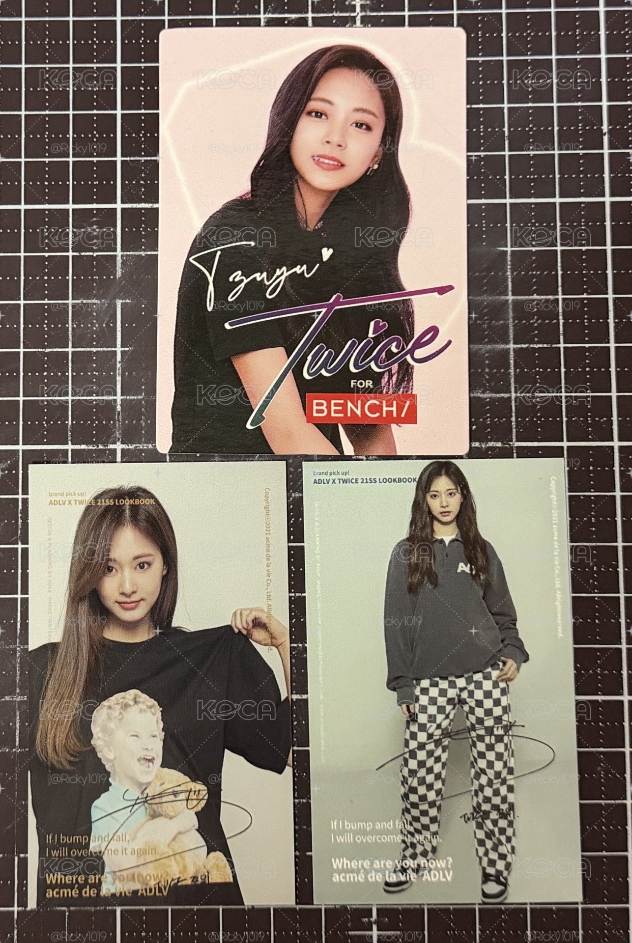 TWICE 子瑜代言卡  Bench ADLV 衣服卡 月曆卡