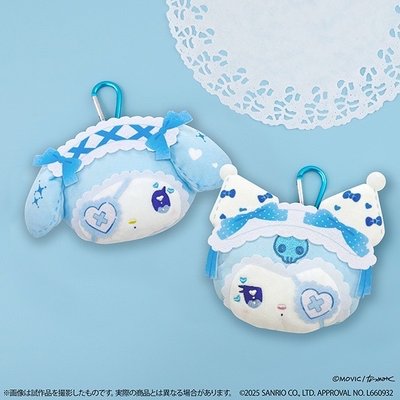 三麗鷗ꕤ⋆.˚ 美樂蒂&酷洛米xDolly Mix 水色系列大頭酷洛米零錢包掛件