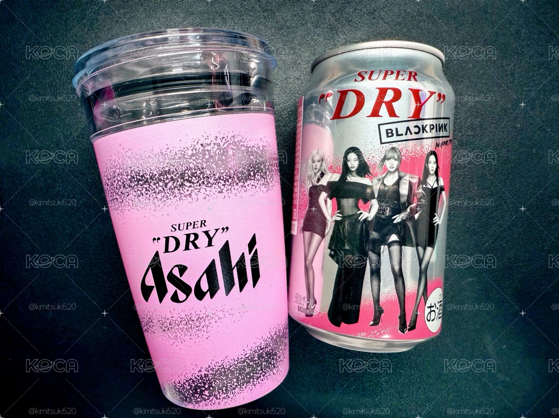 全新BLACKPINK聯名asahi吸管杯+聯名款朝日啤酒*2