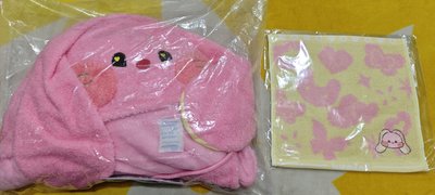 【全新】NewJeans bunini 連帽毛毯 & 日本製造(今治)小方巾 - Hanni哈尼