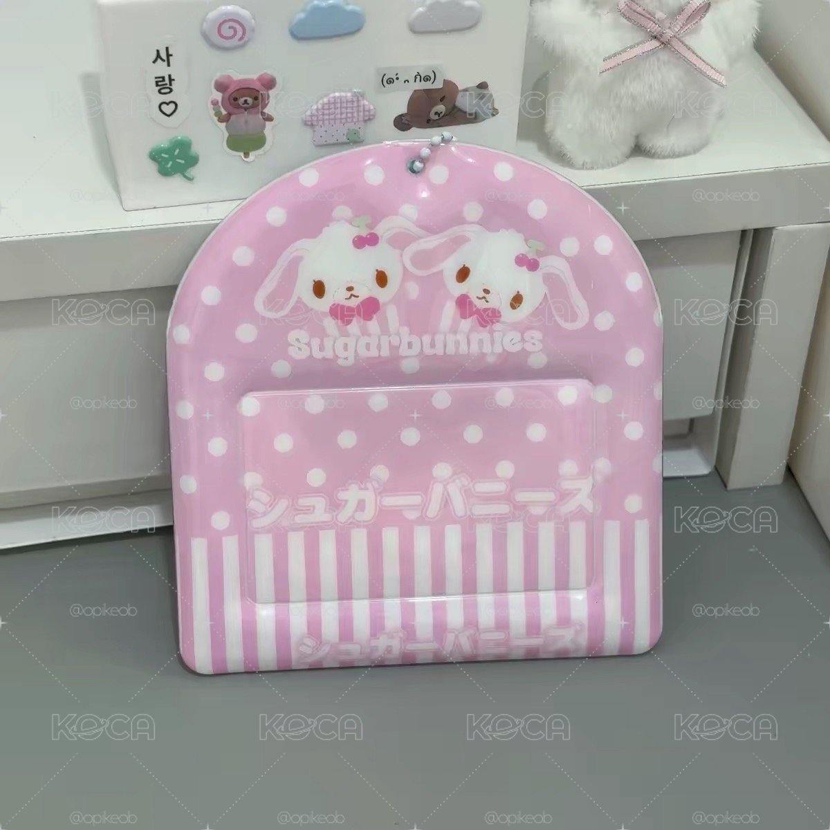 橫板粉色兔兔卡套