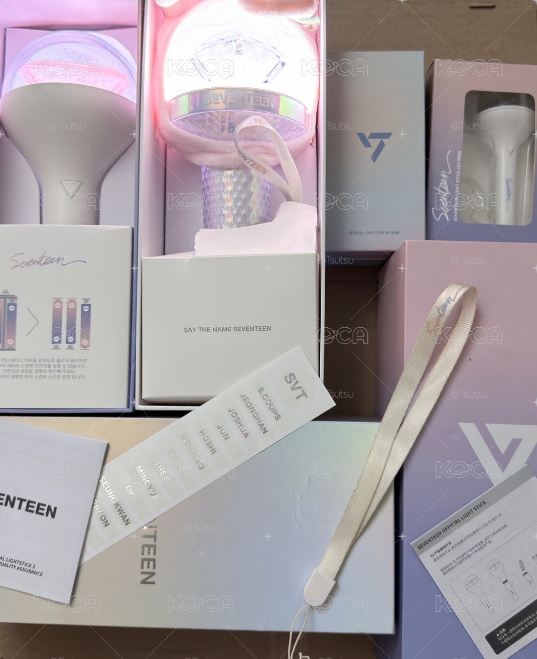 （現貨四個合售含兔耳蹦蹦手燈套 可一日寄出）seventeen 克拉棒 一+二代手燈+一代小手燈+全新三代小手燈 應援棒
