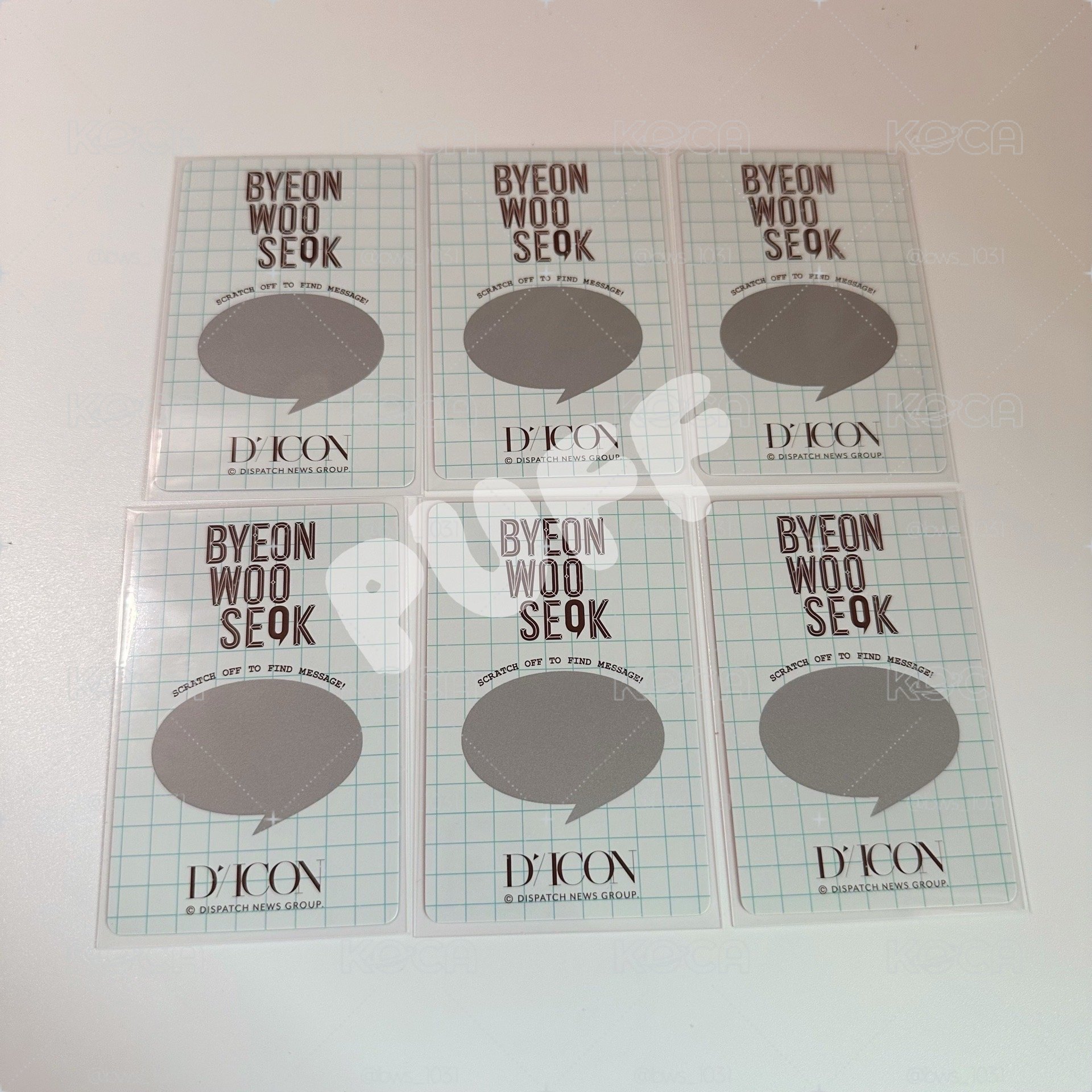 邊佑錫Dicon雜誌E版周邊 刮刮卡（完整一組）