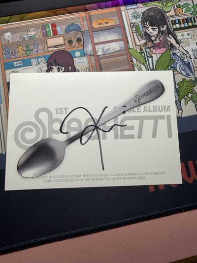 美通義大利麵 茲哈親簽明信片