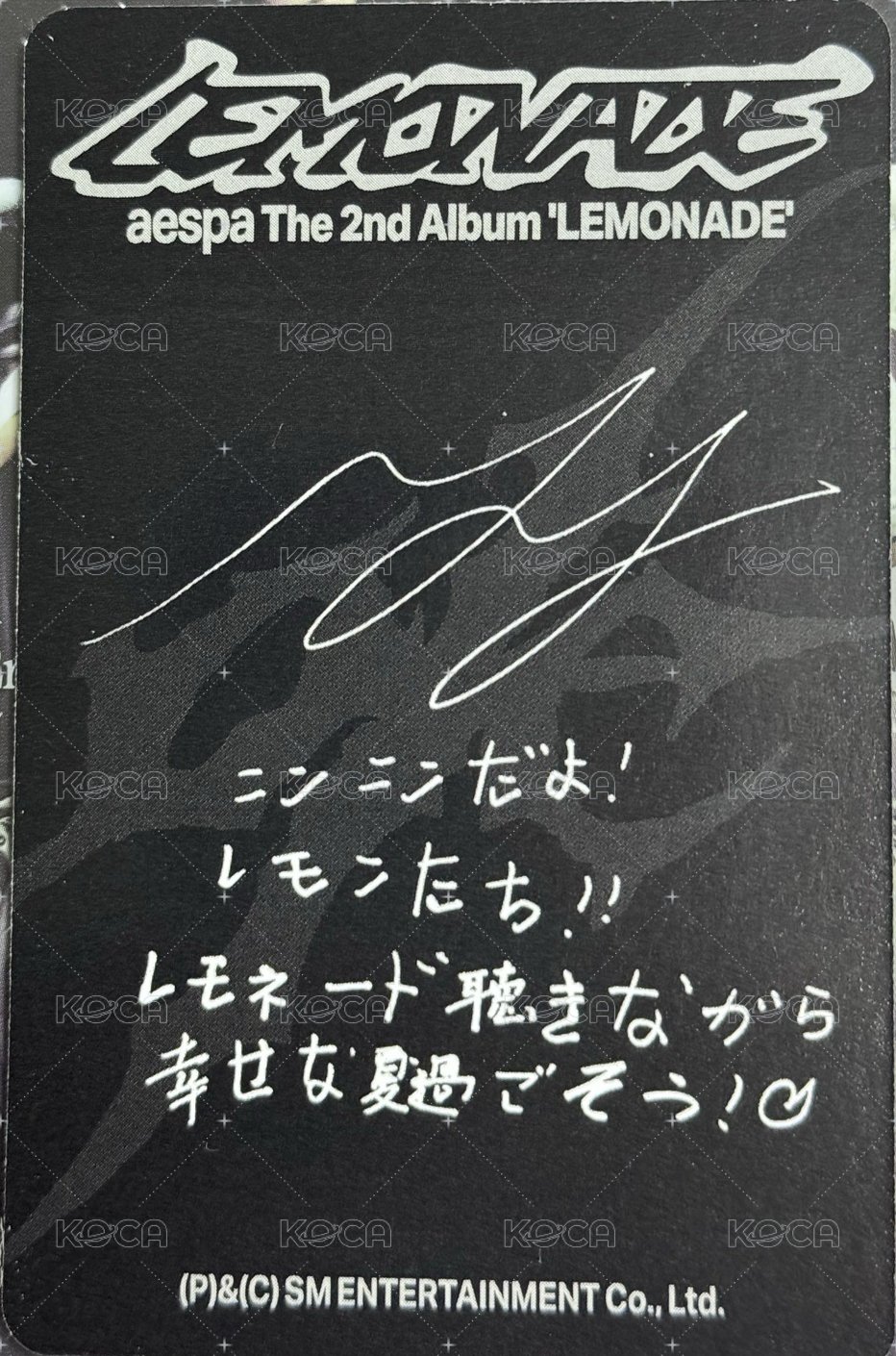 LEMONADE Japan Exclusive MUTANT 專輯卡  背面