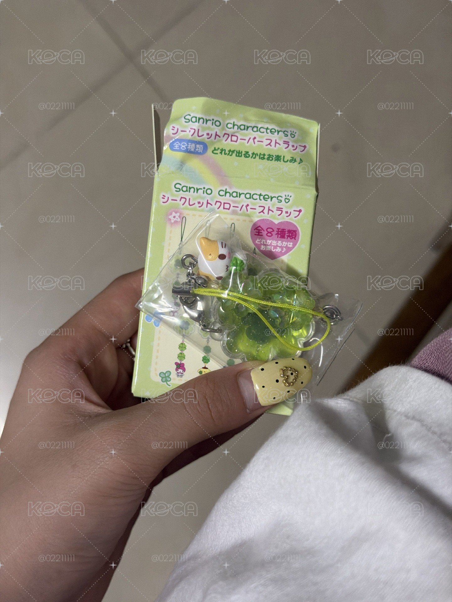 復古系列 幸運草吊飾 棉花糖貓