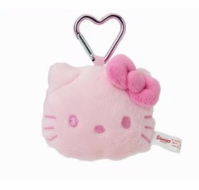 Kitty 毛絨愛心扣吊飾