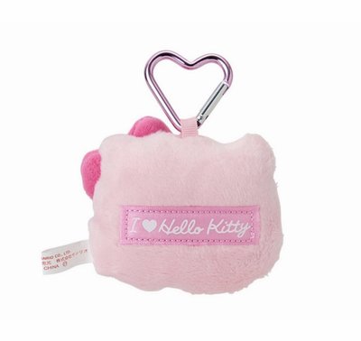 Kitty 毛絨愛心扣吊飾