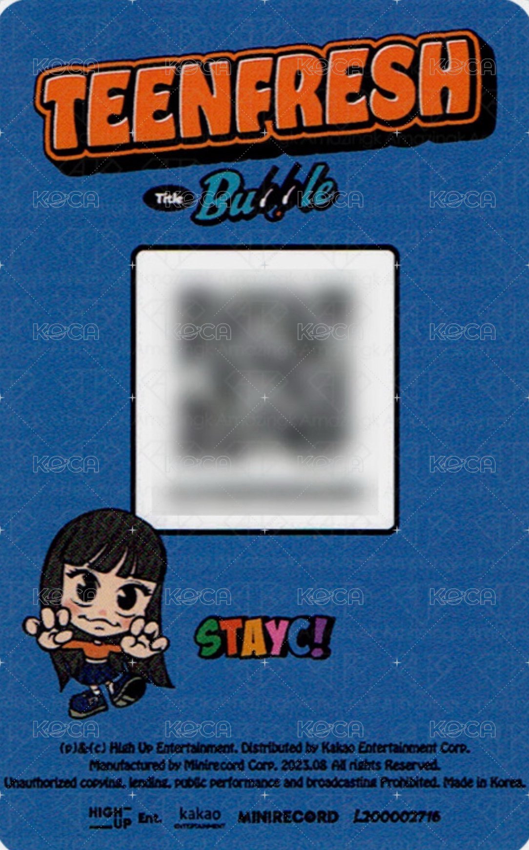 Bubble 專輯卡  背面