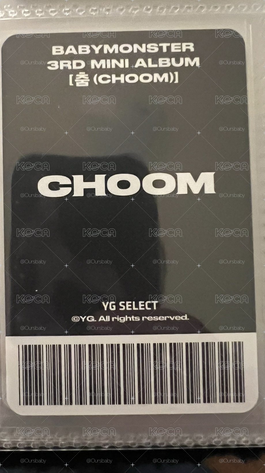 Choom。韓國🇰🇷YG 簽售卡