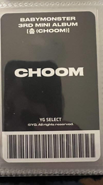 Choom。韓國🇰🇷YG 簽售卡