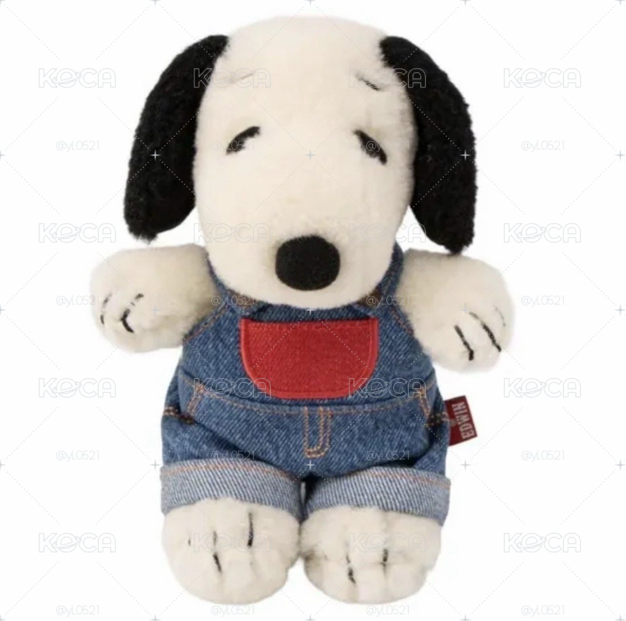 日本🇯🇵Snoopy X EDWIN 史努比牛仔品牌聯名史努比牛仔工人背帶褲玩偶