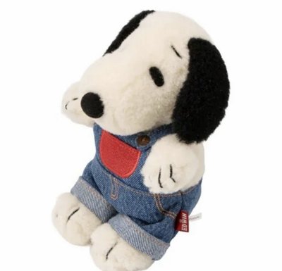 日本🇯🇵Snoopy X EDWIN 史努比牛仔品牌聯名史努比牛仔工人背帶褲玩偶