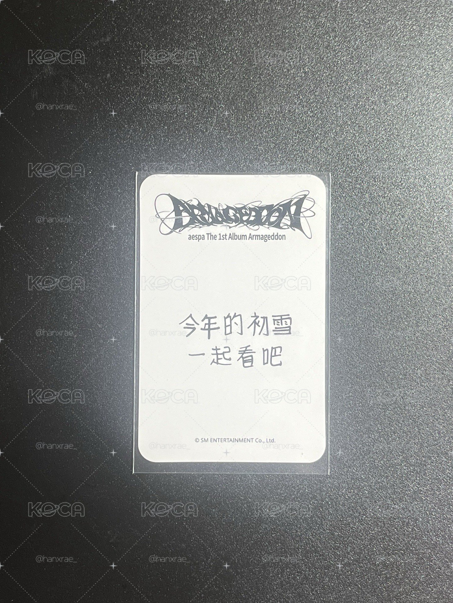 1元起標 aespa 正規一 世界末日sr星河abcd特典小卡 中文卡背 “今年的初雪一起看吧” 冬