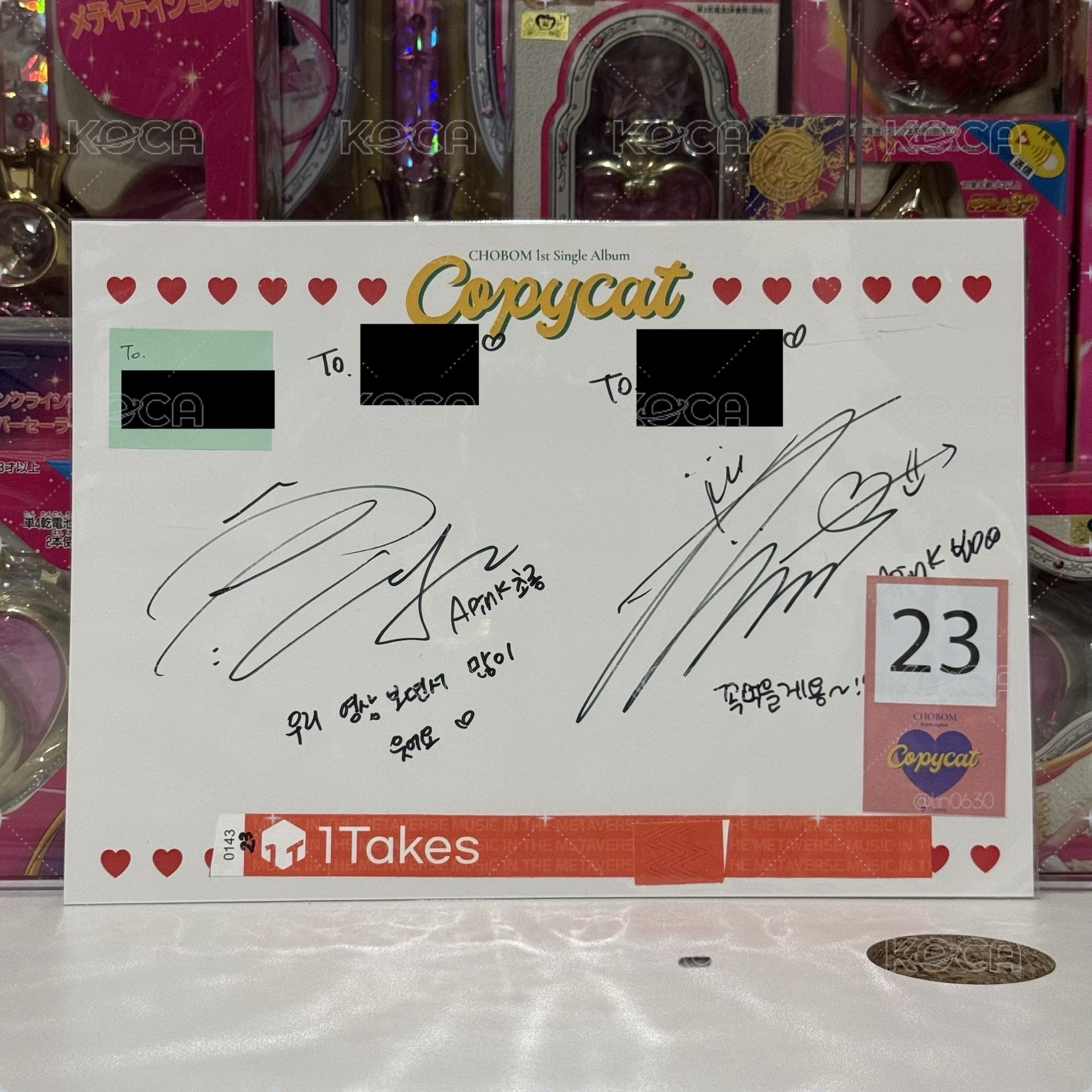 APINK CHOBOM 初普 1takes 1.0 簽售會 親筆簽名板