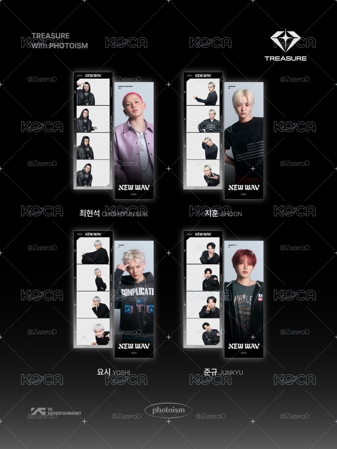 (6/5 18:00前下單 可6/9寄出）TREASURE NEW WAV photoism 人生四格卡 1組兩張 代印