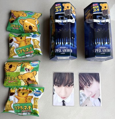 SJ 希澈 日本小熊餅乾卡 2張一套賣！含4包餅乾